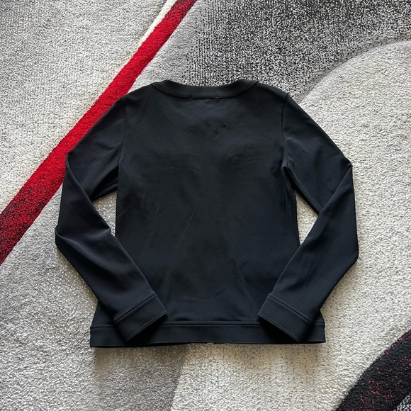 Boston Proper Black Gold Accent Button Zip Up Blazer - Picture 4 of 4